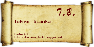 Tefner Bianka névjegykártya